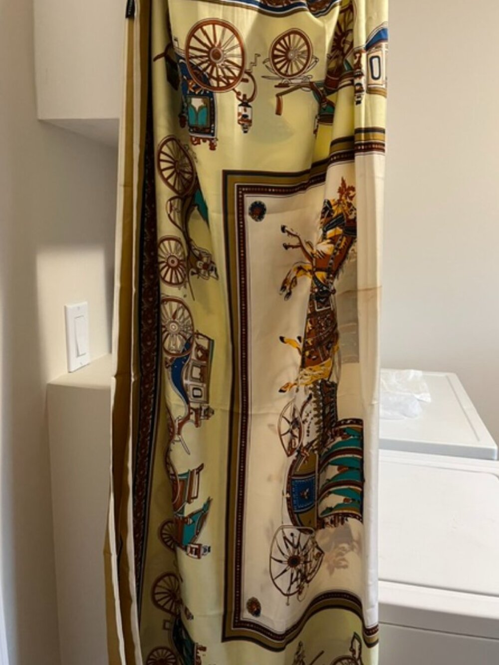 Vintage silk scarf with classic equestrian print.